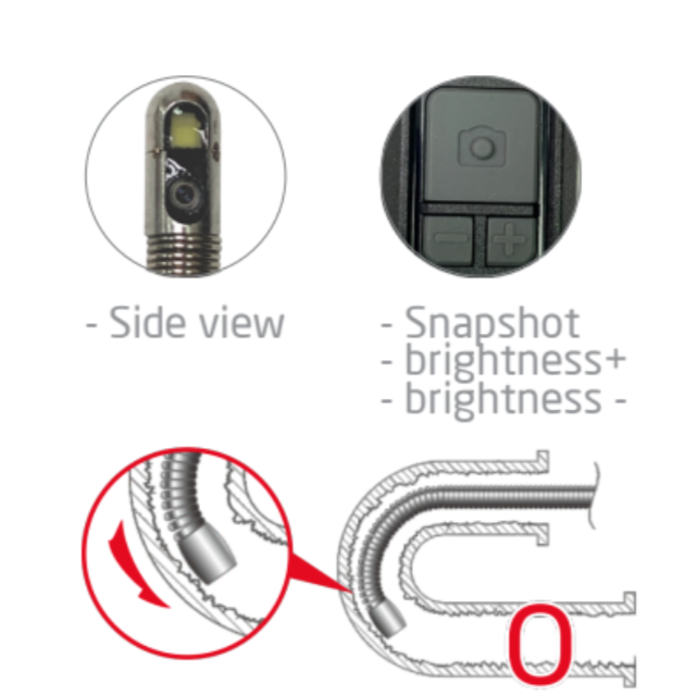 Mitcorp MITC-X2000-39DS-1M-ST-M กล้องส่องภายในท่อพร้อมโพรบ 3.9mm ยาว 1 เมตร (Side view)